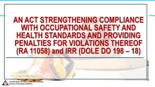 dole d.o. 198|The OSH Info Series on RA 11058 and DO 198.